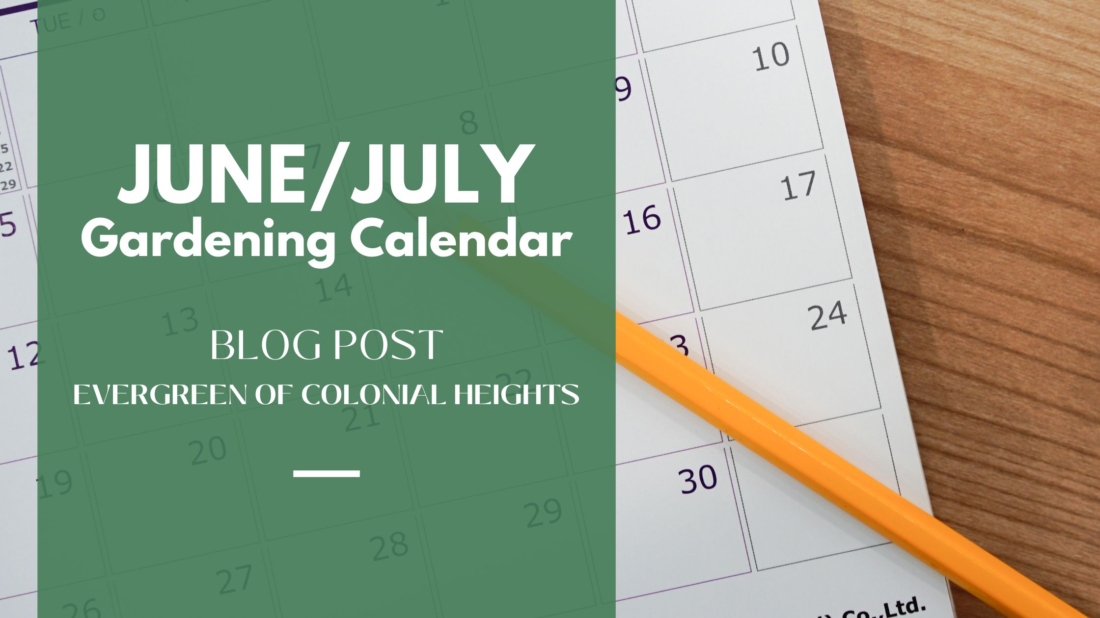 June July Gardening Calendar Header