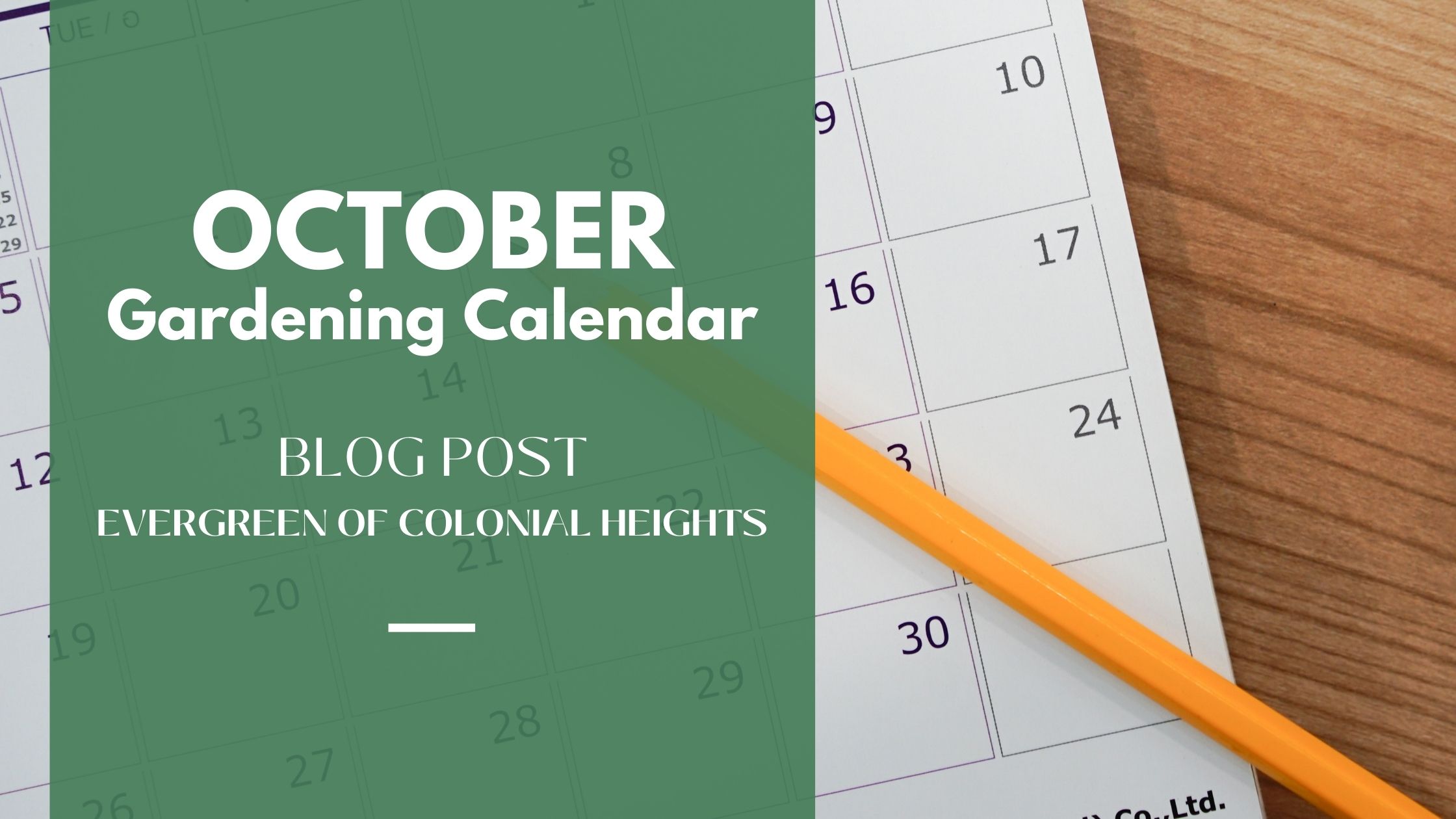October Gardening Calendar Header